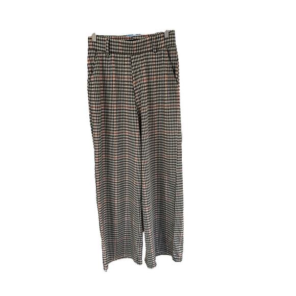 Fashion Nova Houndstooth Black, Tan & Red Wide Leg Pant - Size small - Picture 2 of 5